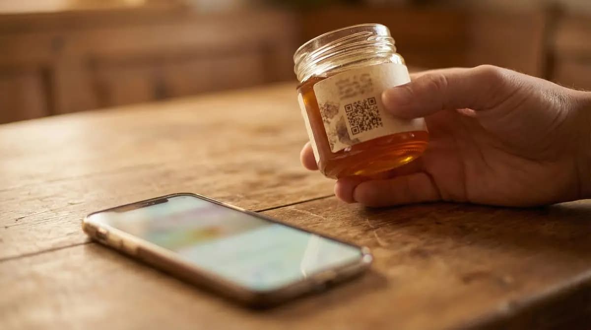 QR Code on the Honey Jar