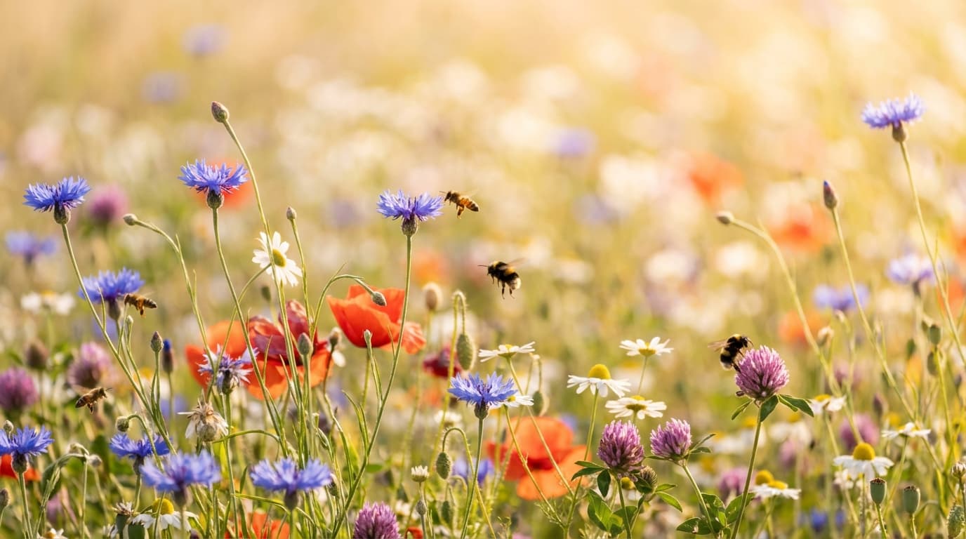 Bienen an alpinen Blüten