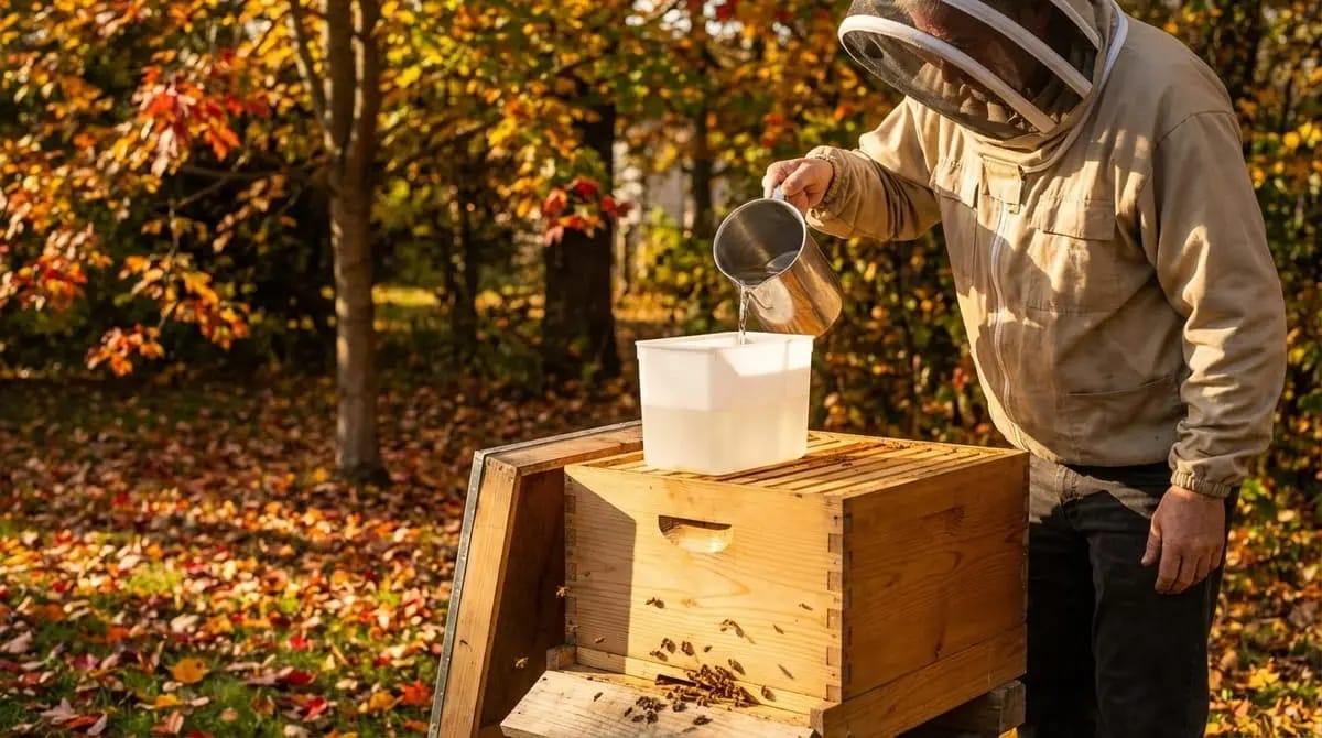 Autumn feeding with sugar syrup