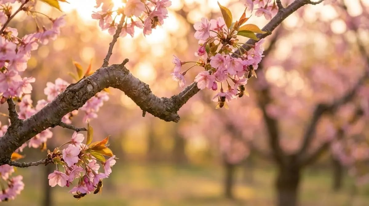 Kirschblütenzweig im Frühling