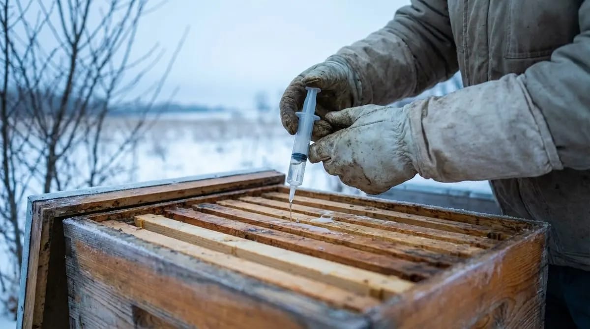 Oxalic acid winter treatment of bee colonies